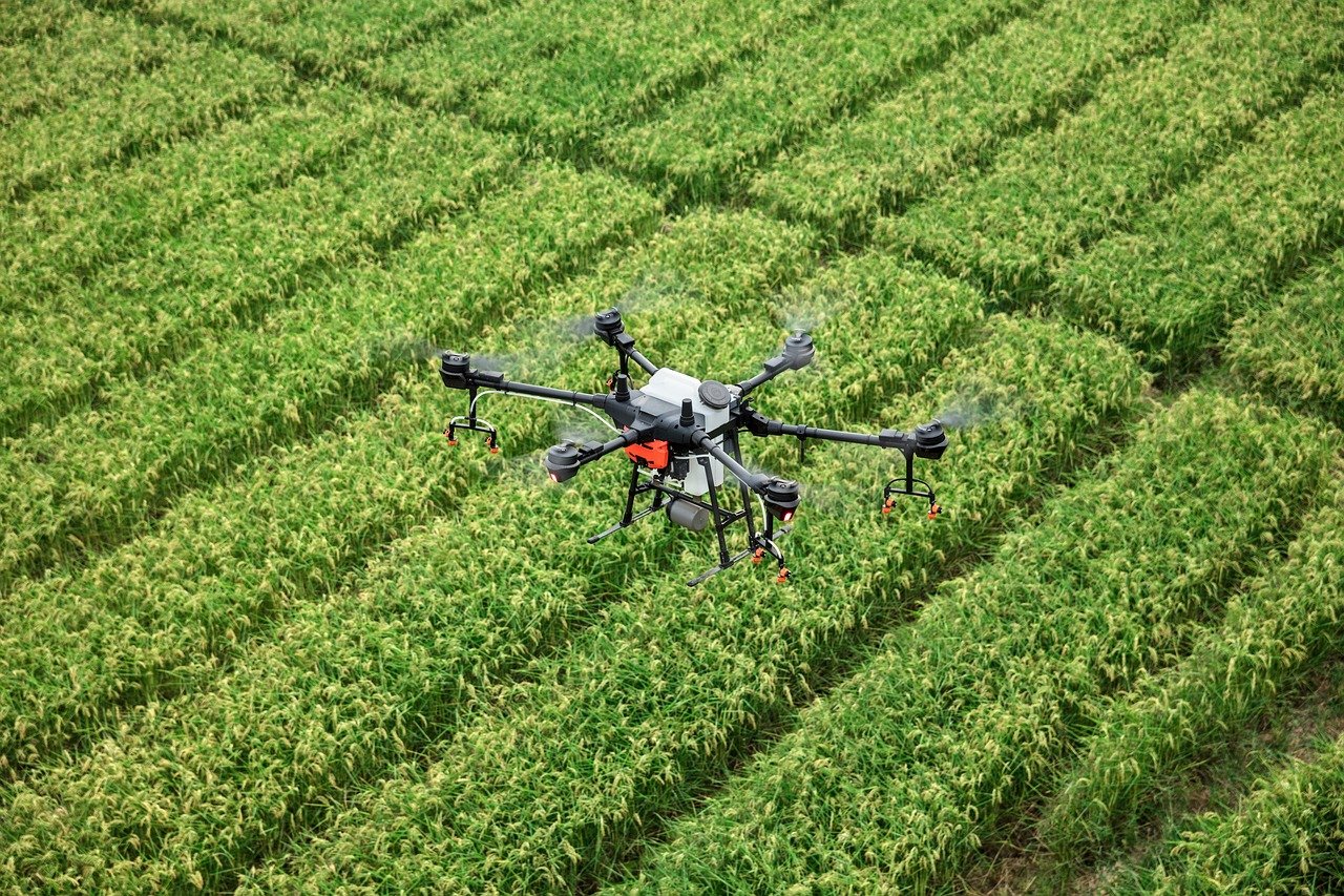 Agricultural drone spraying